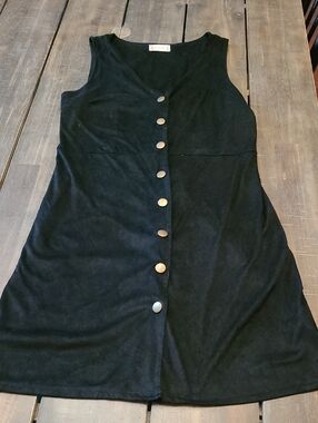 Altar'd State Black Sleeveless Button-Front Mini Dress